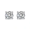 Zhuoheng Select 925 all-silver one-carat four-prong Moissan stud earrings, a high-end autumn and winter collection with a simple and versatile style Item Picture